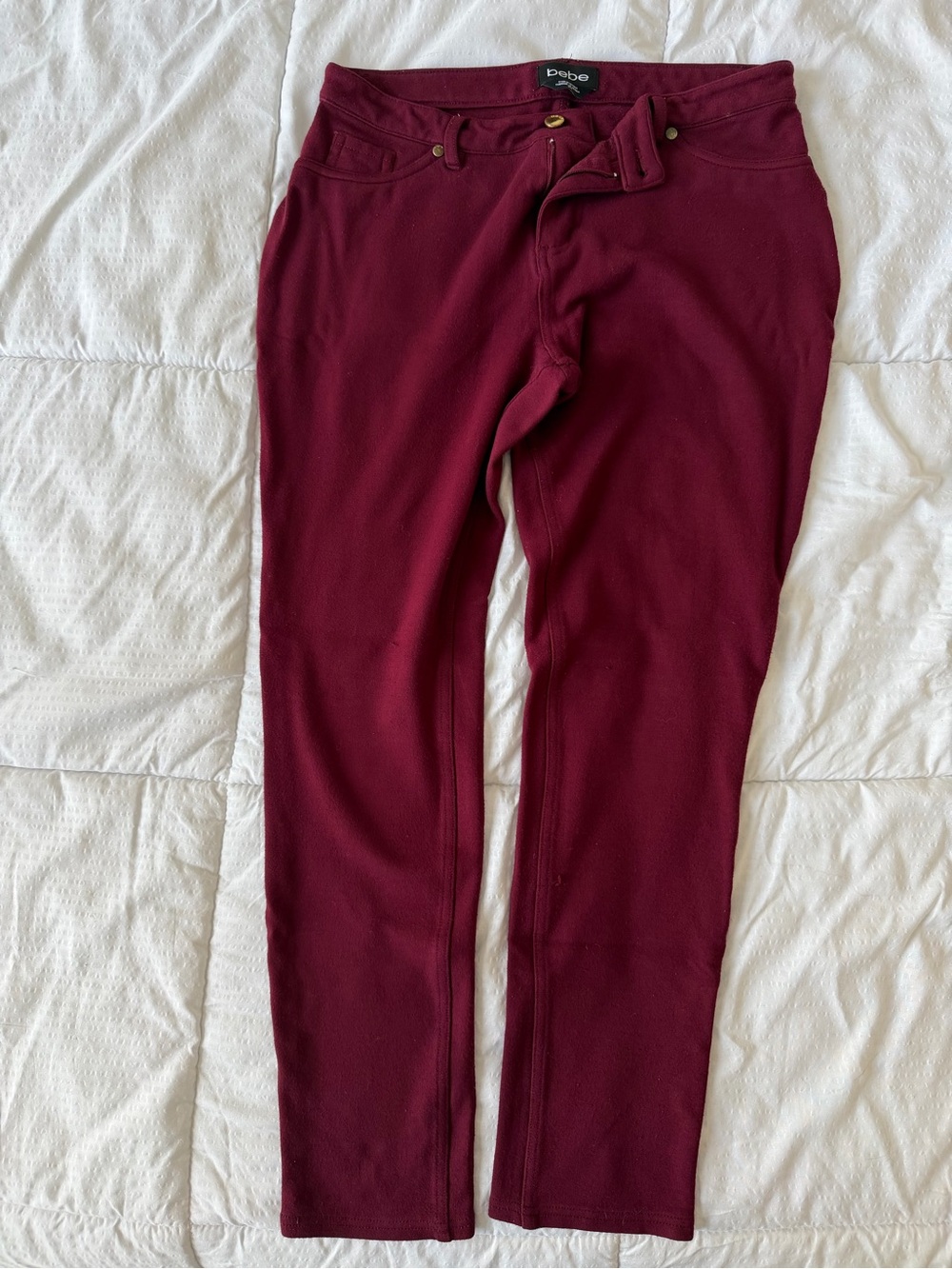 bebe Men's Burgundy Slim Chinos